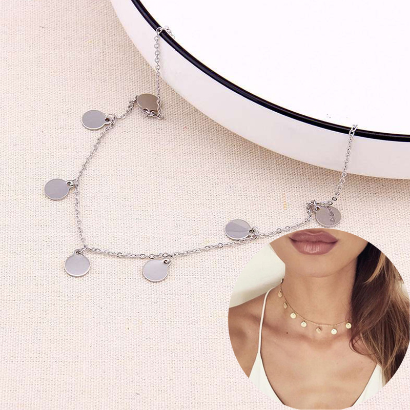 Round Tassel star gold Necklace Women Choker Necklaces Pendants jewelry gift - Image 16