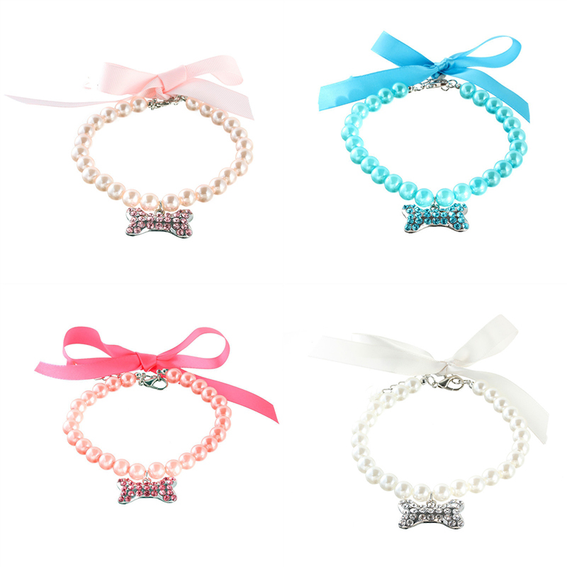 Imitation Pearl Cute Dog Necklace Pet Collar Accessories Jewelry Neck Chain For Small Dogs Large Dog Cats 5 colors - Image 13