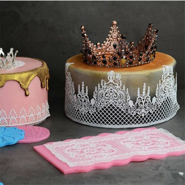 Crown Silicone Fondant Lace Mould Embosser Mat Cake Mold Sugarcraft Decorating - Image 9