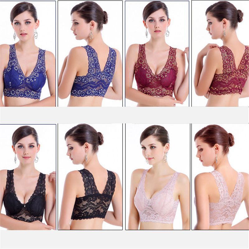 Sexy Bra Breathable Comfortable Full Lace Binding Sleep Underwear Women's Vest-Style Wireless Sports Bra - 图片 14