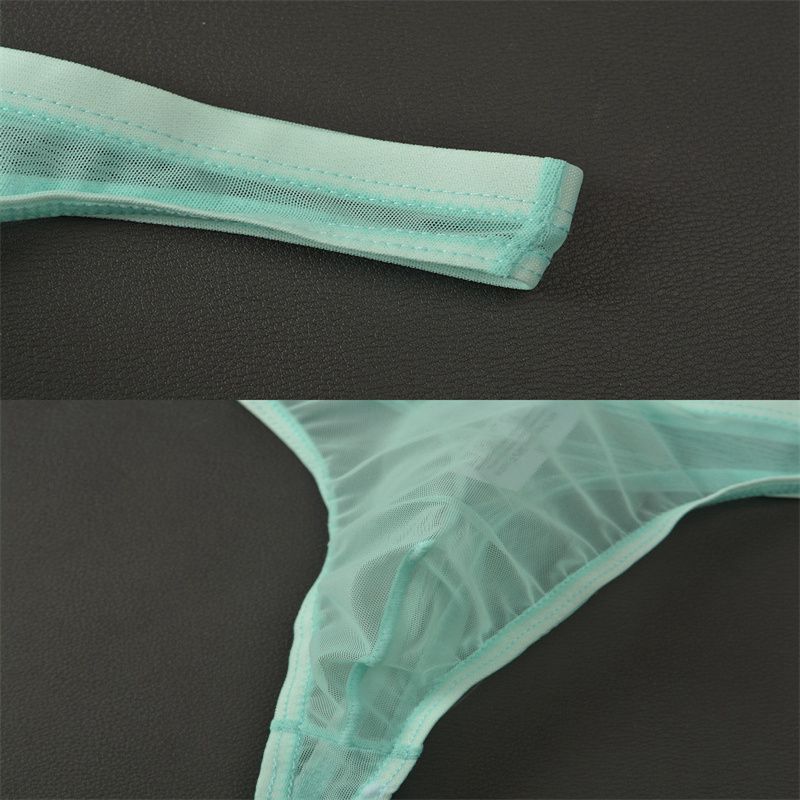Men's Underwear T-Back Thong G-String Sexy Breathable Tangas Mesh Thong See Through Underpant Sezy Lingerie Male Panties A50A50 - 图片 23