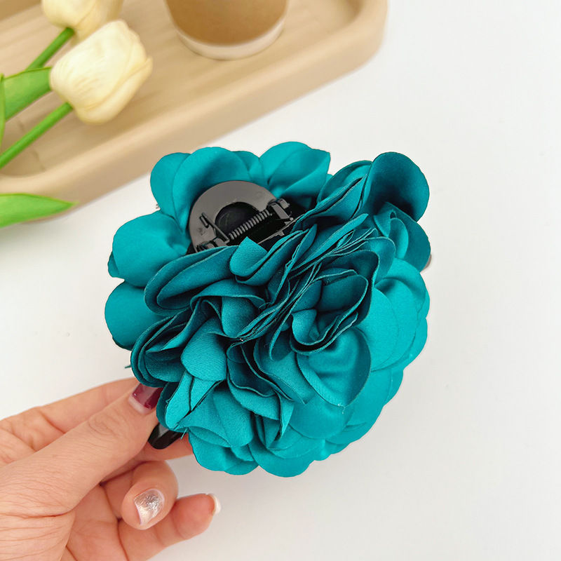 Large Elegant Rose Grip Female Back Head Barrettes Hair Accessories Top Clip - 图片 18
