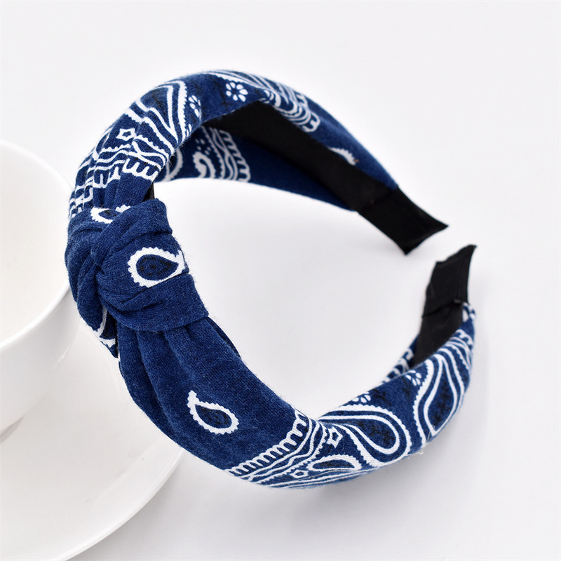 Knitted Retro Baroque Headband National Style Fabric Cross Headband Female Yoga Hair Accessories - 图片 10