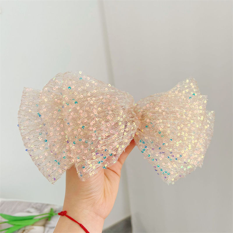 Summer Mesh Bow Barrettes Headdress Head Flower Hairpin Sequined Clip Hair Accessory - Image 8