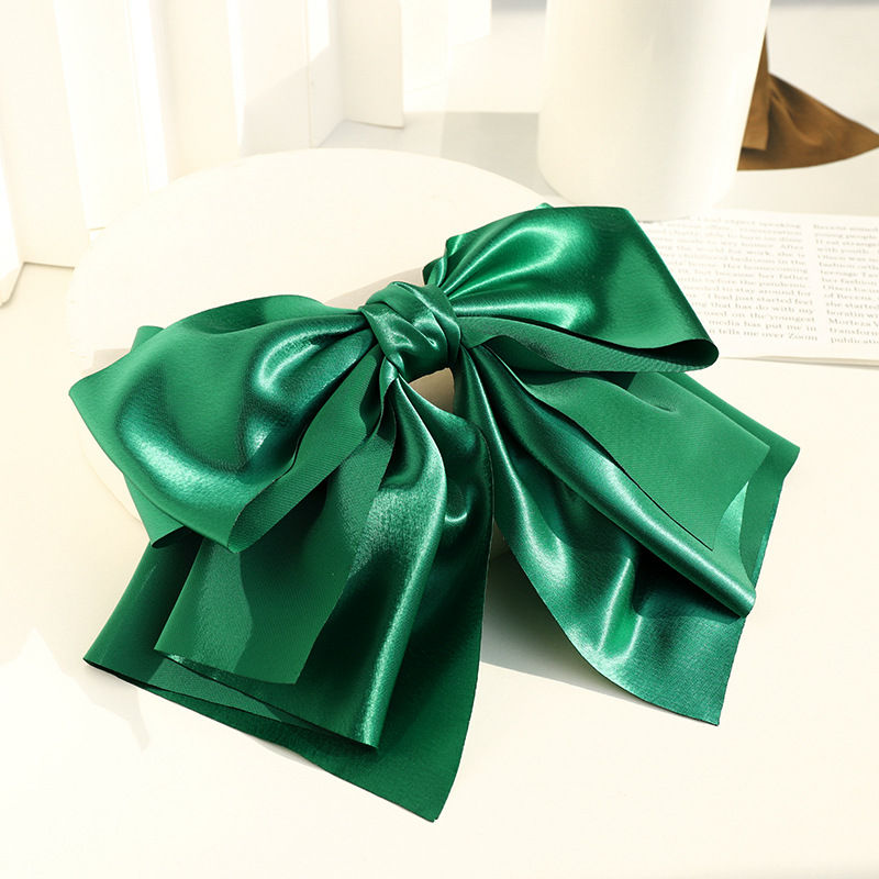 Clip Hair Accessories Women's Head Clip Textured Satin Multilayer Bow Barrettes Headband - 图片 8