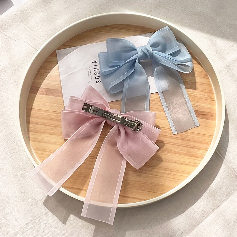 Bow Barrettes Mesh Ribbon Hairpin Barrettes Hair Clip Hair Accessories Fashion - 图片 6