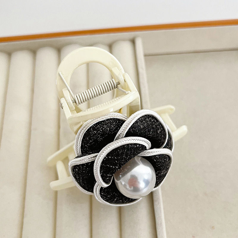 Pearl Camellia Hair Band Retro Classic Style Hair Accessories Barrettes Grip Shark Clip Headdress Fashion - 图片 17