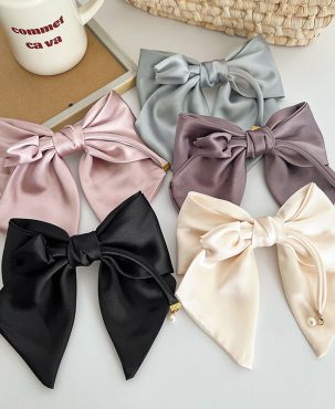 Satin Bow Barrettes Hairpin Hair Accessories Fashion Women Headdres Hair Clips