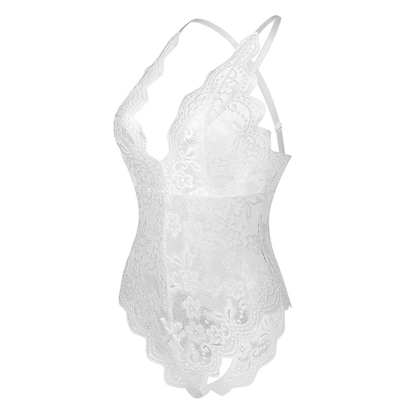 Women Ladies Sexy Lace Lingerie Nightwear Crotchless Babydoll Underwear Bodysuit - Image 10