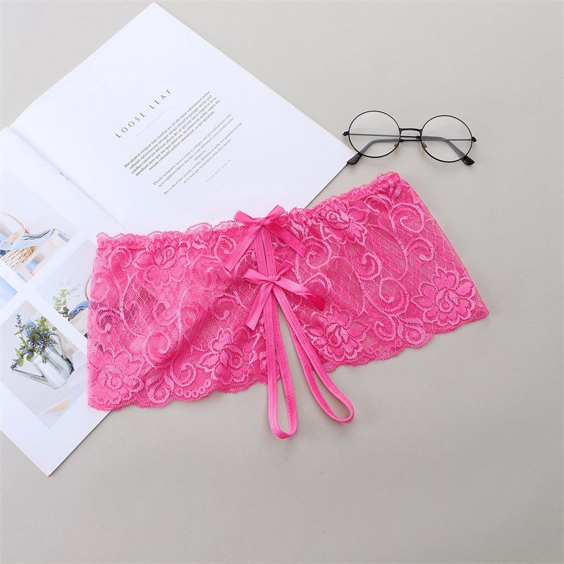 Sexy Women's Underwear Bow Porno Crotchless G string Erotic Lingerie Lace Perspective Sexy Panties Sex Babydoll Erotic Costumes - 图片 14