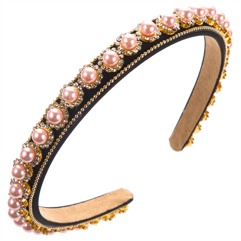 Fashion Thin Edges Baroque Pearl Headband Female Elegance Retro High Sense Dinner Party Hair Accessories - 图片 10