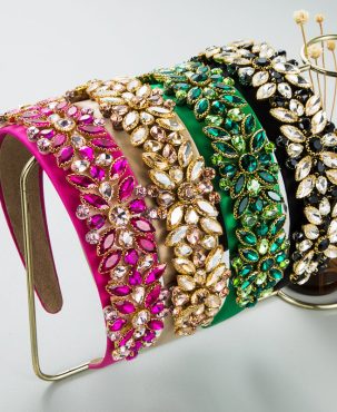 Fashion Creative Baroque Rhinestone Headband Female Wide-Brim Hair Accessories Headdress