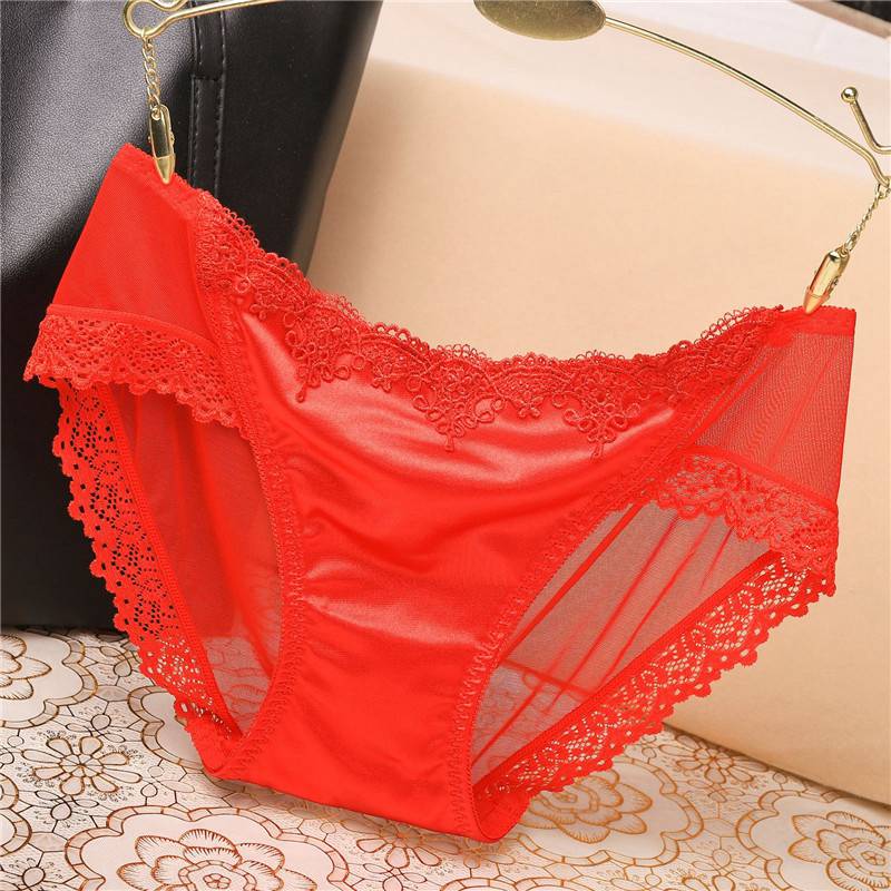 Sexy Women Shiny Satin Lace Knickers Briefs Panties Seamless Underwear Lady - 图片 10