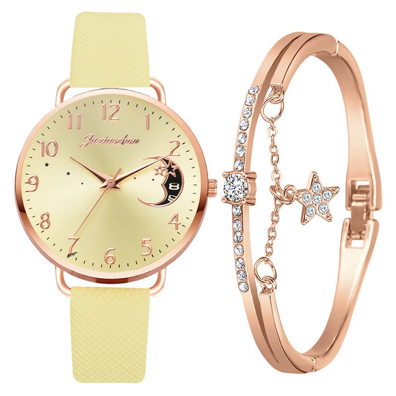 Ladies Womens Watch+Bracelet Fashion Leather Strap Quartz Wristwatch Xmas Gift - 图片 36