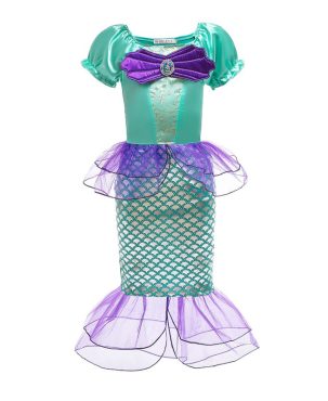 Girls Little Mermaid Ariel Princess Cosplay Costumes For Kids Baby Girl Mermaid Disney Dress Up Sets Children Halloween Clothing