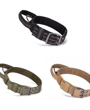 Belt Handle Five-Gear Adjustable Dog Collar Medium and Large Traction Pet Tactical Collar