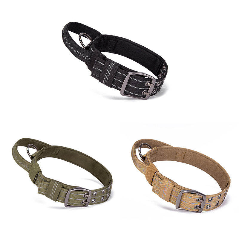 Belt Handle Five-Gear Adjustable Dog Collar Medium and Large Traction Pet Tactical Collar