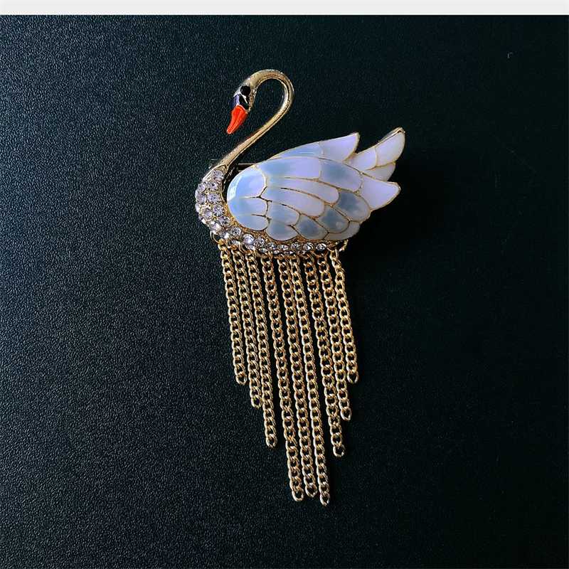 Chinese style swan tassel brooch, elegant animal brooch, new enamel suit jacket, brooch accessories - Image 10