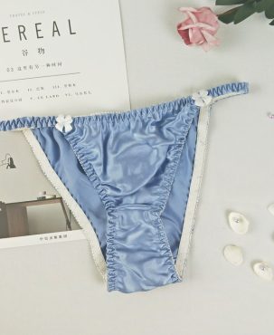 3pcs Summer Lady Sexy Silk Underwear Plain Satin 100% Mulberry Silk Sexy European Size Briefs