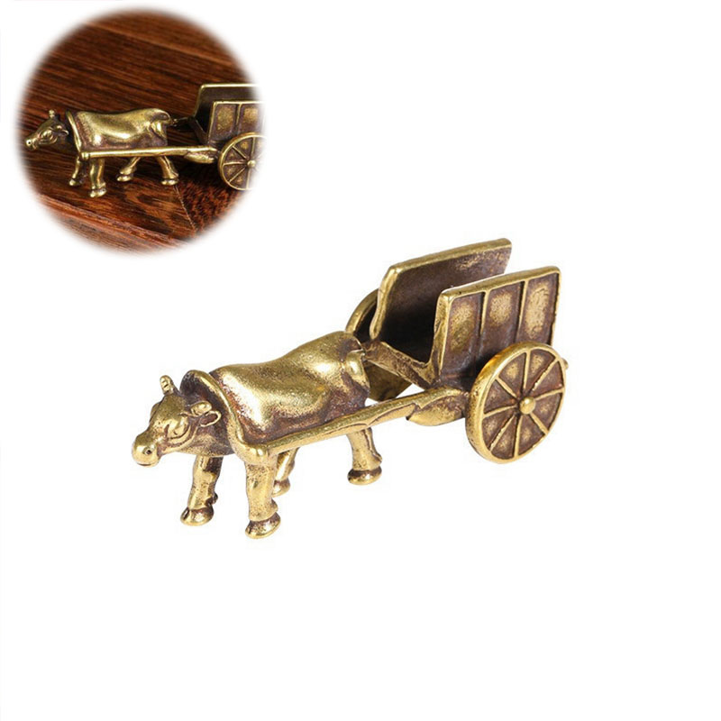 1Pcs Mini Portable Retro Brass Bull Statue Sculpture Home Office Desk Decorative Hand Toy Gift - 图片 6