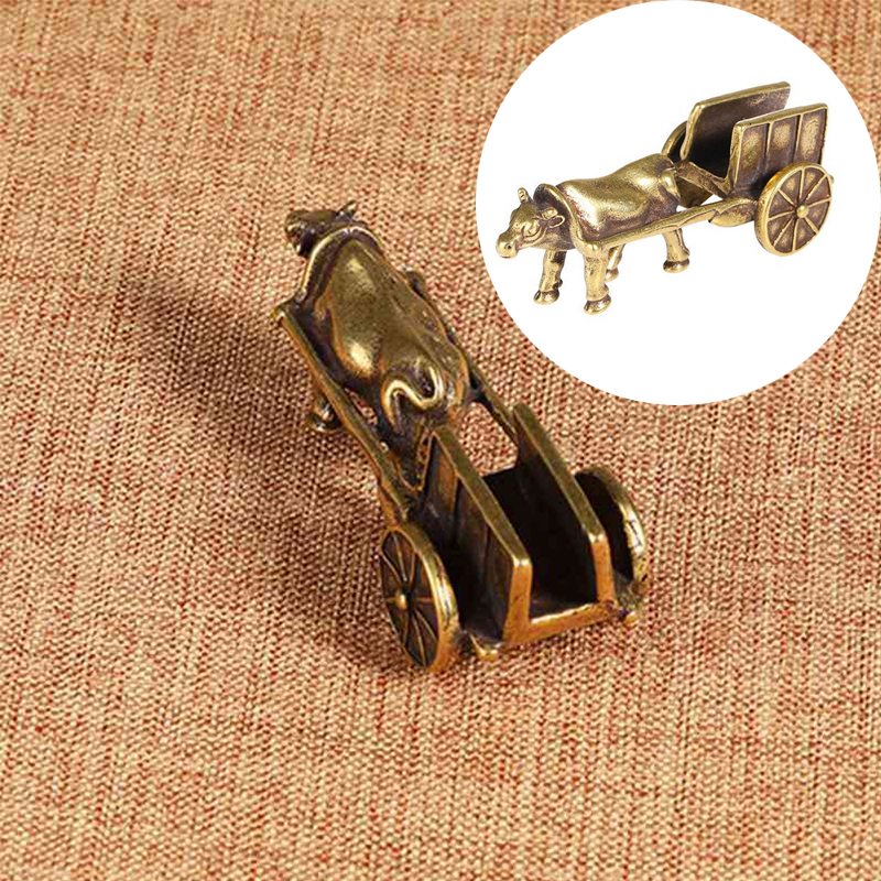 1Pcs Mini Portable Retro Brass Bull Statue Sculpture Home Office Desk Decorative Hand Toy Gift - 图片 13