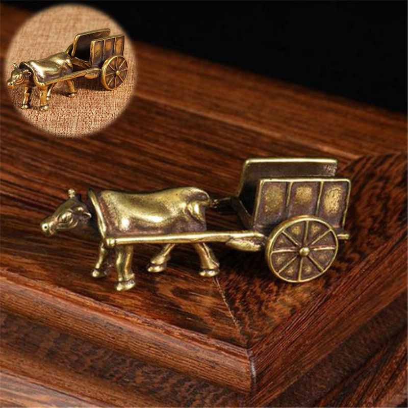 1Pcs Mini Portable Retro Brass Bull Statue Sculpture Home Office Desk Decorative Hand Toy Gift - 图片 11