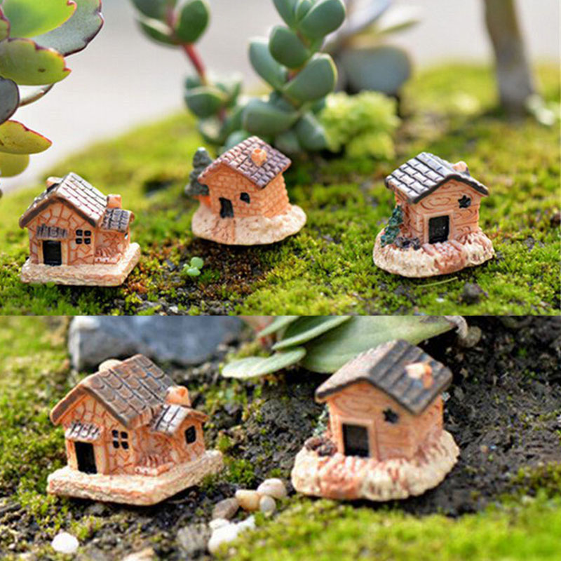 3pc Mini Small House Cottages DIY Toys Crafts Figure Fairy Garden Ornament Landscape Decor - Image 19