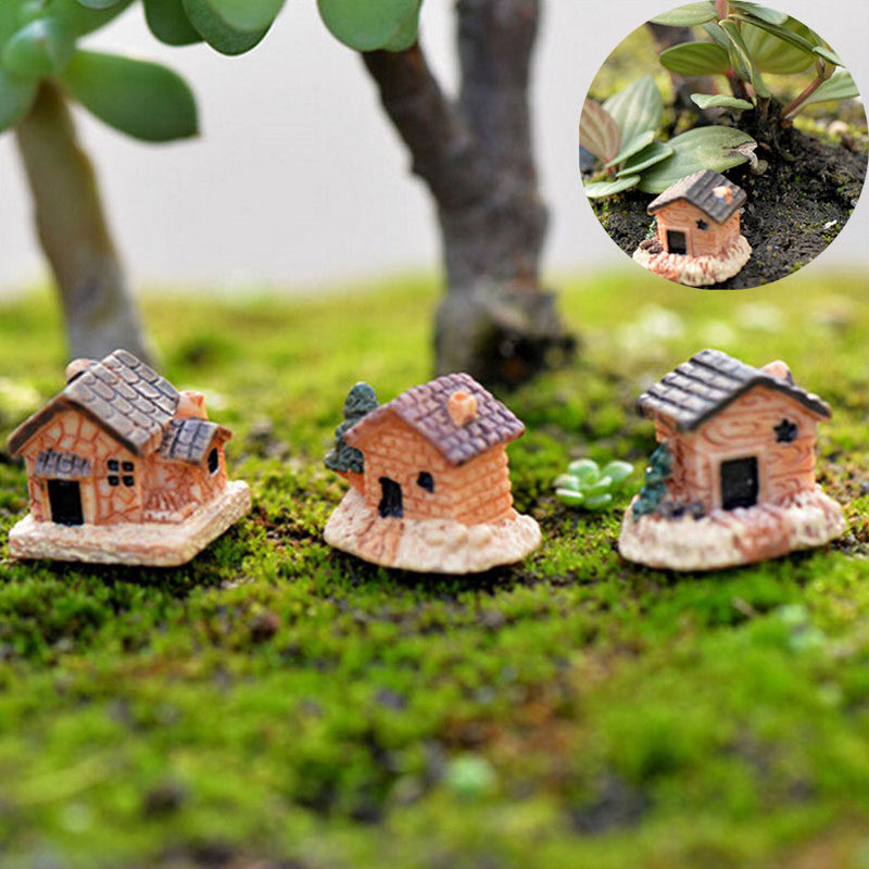 3pc Mini Small House Cottages DIY Toys Crafts Figure Fairy Garden Ornament Landscape Decor - Image 21