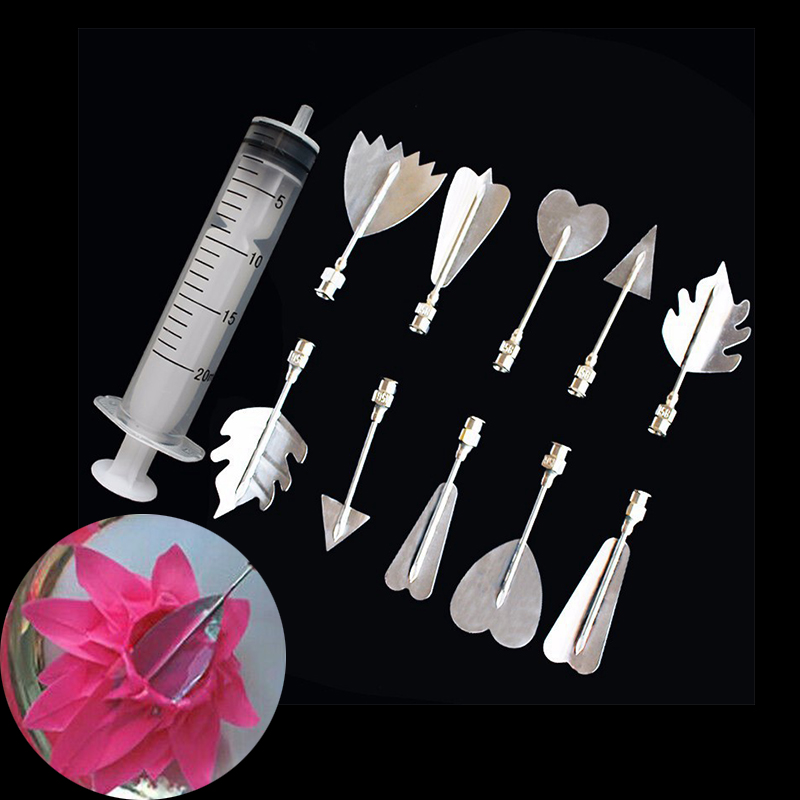 10PCS 3D Gelatin Jelly Art Pudding Flower Cake Decor Mould Needle Tools - Image 11