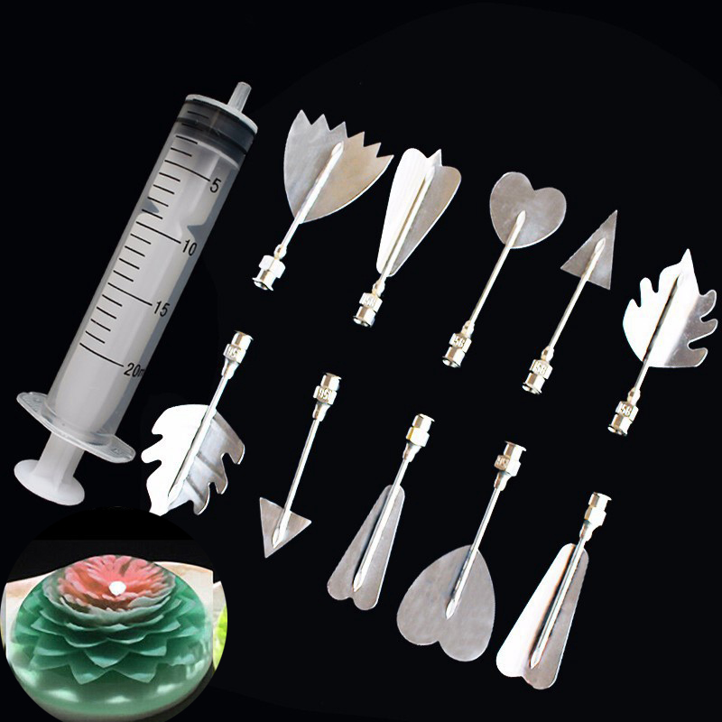 10PCS 3D Gelatin Jelly Art Pudding Flower Cake Decor Mould Needle Tools - Image 12