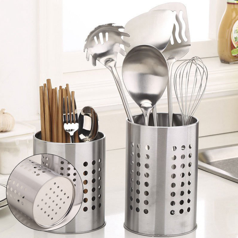 Stainless Steel Cutlery Stand Kitchen Sink Tidy Drainer Utensil Holder - Image 13