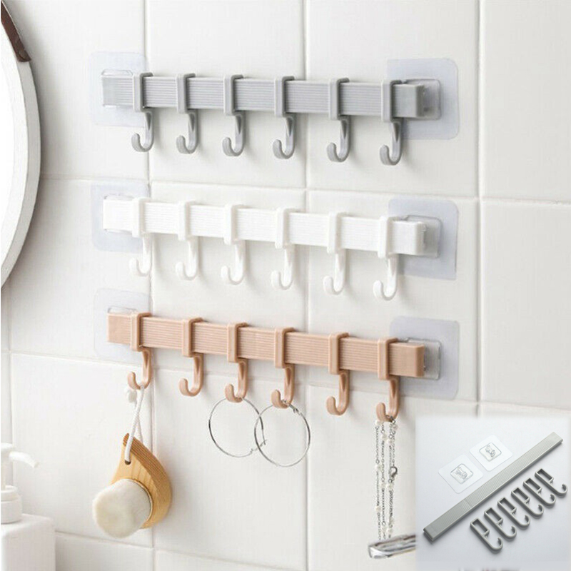 Multifunction Kitchen Storage Hook Holder 6 Hooks Wall Door Holder Hanger Rack For Spoon Scoop Bathroom Kitchen Organizer - Image 16
