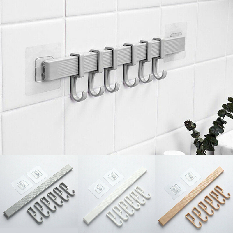 Multifunction Kitchen Storage Hook Holder 6 Hooks Wall Door Holder Hanger Rack For Spoon Scoop Bathroom Kitchen Organizer - Image 20