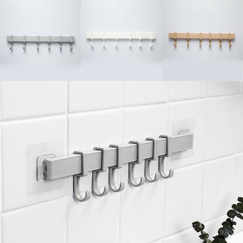 Multifunction Kitchen Storage Hook Holder 6 Hooks Wall Door Holder Hanger Rack For Spoon Scoop Bathroom Kitchen Organizer - Image 21