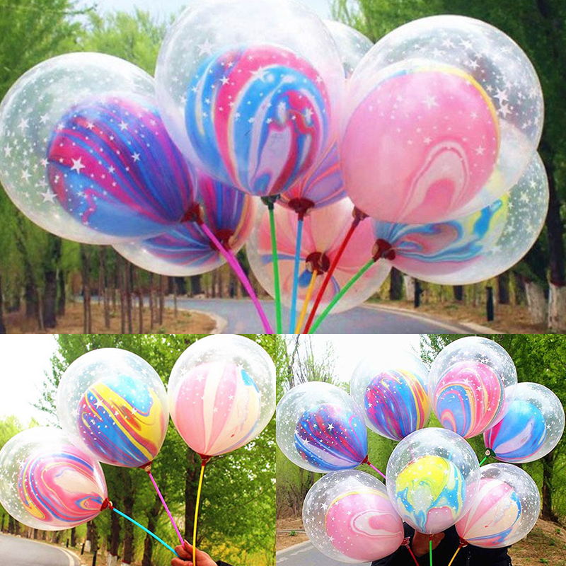 10Pcs 12 inch Double Layer Agate Balloons Wedding Ballon Happy Birthday Baby Shower Decoration Kids Party Supplies - Image 19
