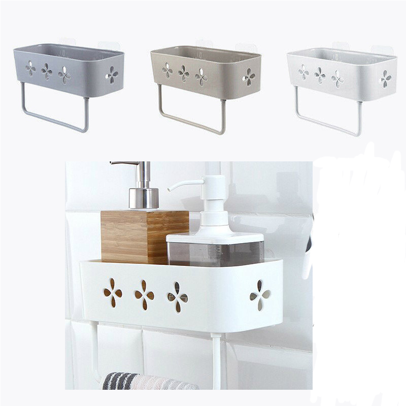 Shower Suction Shelf Tidy Wall Storage Basket Kitchen Caddy Rack Bathroom Corner - 图片 16