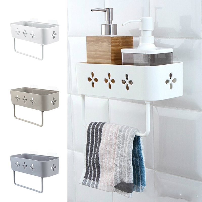 Shower Suction Shelf Tidy Wall Storage Basket Kitchen Caddy Rack Bathroom Corner - 图片 13