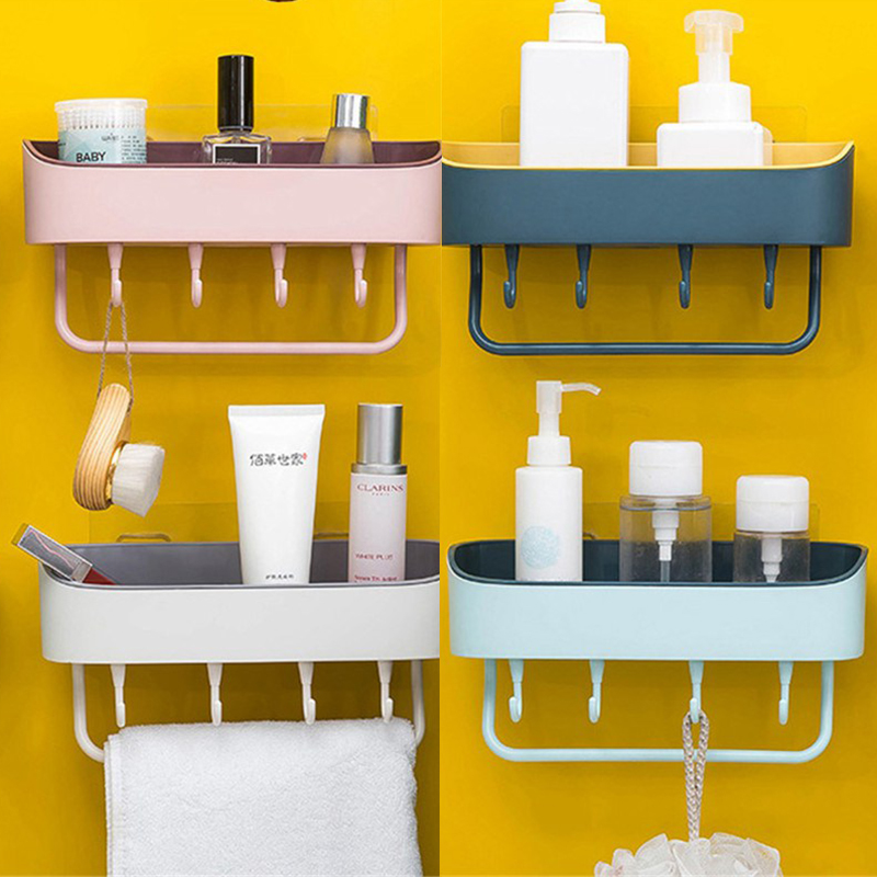 Bathroom Corner Shower Suction Shelf Tidy Wall Storage Basket Caddy Rack YE - 图片 25