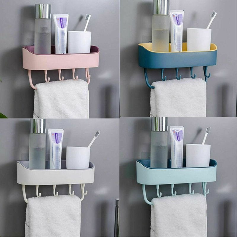 Bathroom Corner Shower Suction Shelf Tidy Wall Storage Basket Caddy Rack YE - 图片 26