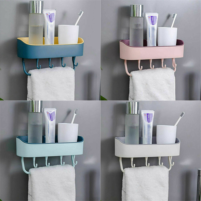 Bathroom Corner Shower Suction Shelf Tidy Wall Storage Basket Caddy Rack YE - 图片 22
