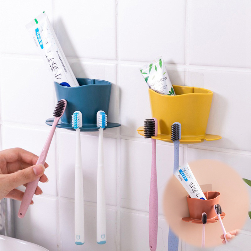 Bathroom Toothbrush Toothpaste Wall Mounted Holder Suction Cup Self-adhesive - Image 20