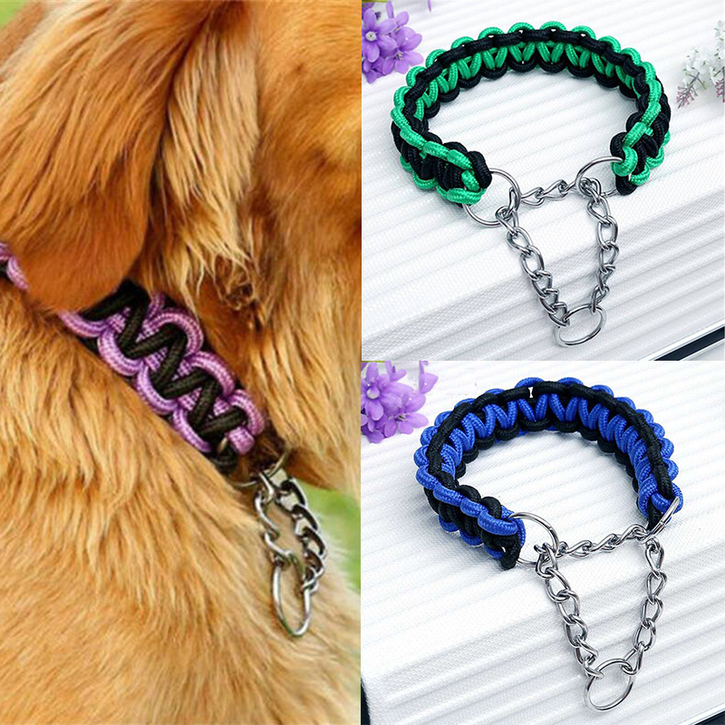 Nylon Chain Dog Training Collars Choker Collar Safety Medium Large Dogs Supply - Image 16