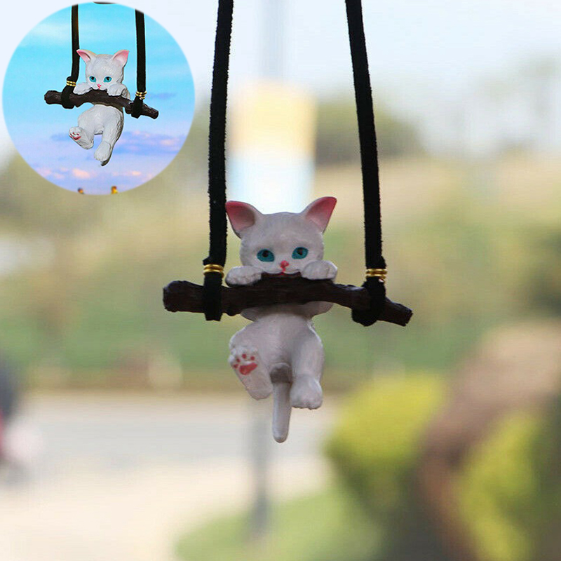 Car Pendant Creative Cute Branch Cat Rearview Mirror Pendant Car Interior Decor - Image 14