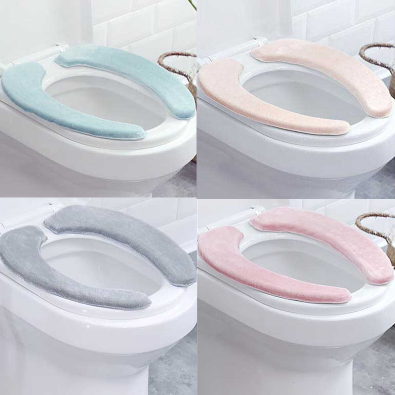 Bathroom Toilet Seat Washable Soft Warmer Mat Cover Pad Cushion Cover Warm - 图片 19