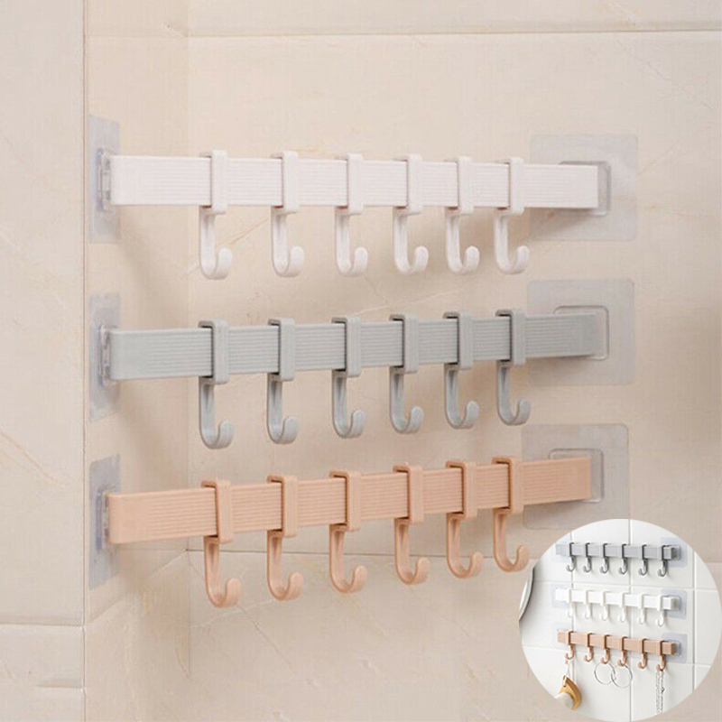 Multifunction Kitchen Storage Hook Holder 6 Hooks Wall Door Holder Hanger Rack For Spoon Scoop Bathroom Kitchen Organizer - Image 22