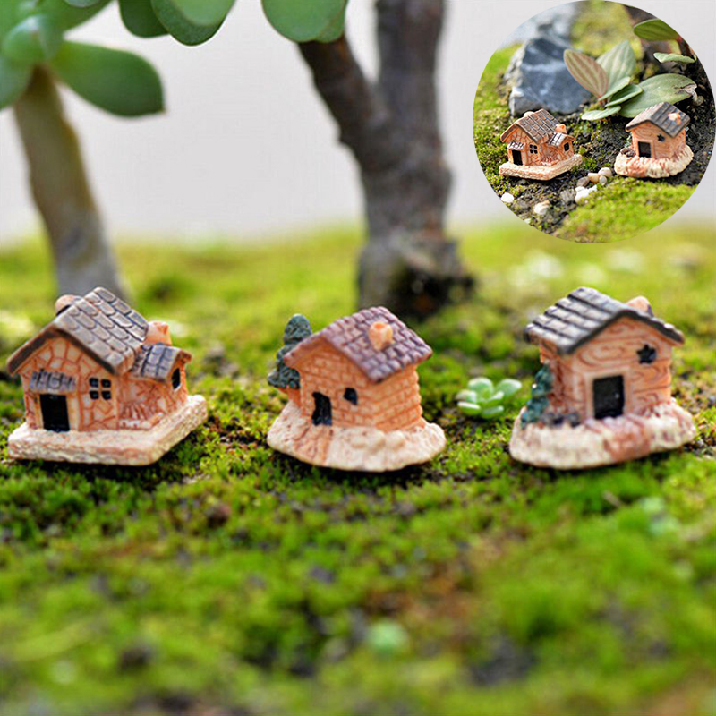 3pc Mini Small House Cottages DIY Toys Crafts Figure Fairy Garden Ornament Landscape Decor - Image 23