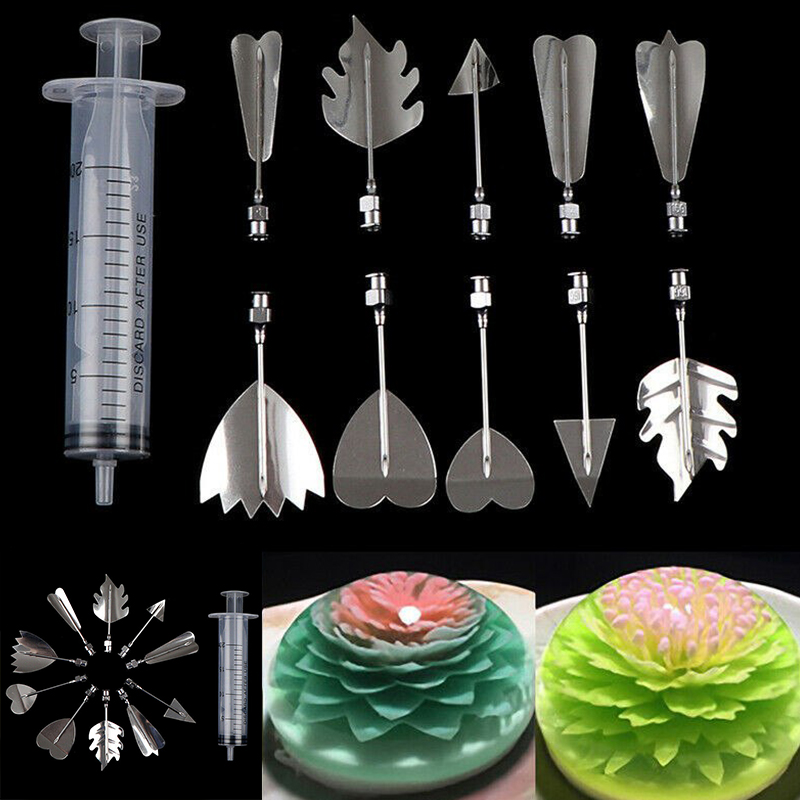 10PCS 3D Gelatin Jelly Art Pudding Flower Cake Decor Mould Needle Tools - Image 8