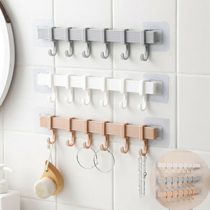 Multifunction Kitchen Storage Hook Holder 6 Hooks Wall Door Holder Hanger Rack For Spoon Scoop Bathroom Kitchen Organizer - Image 23