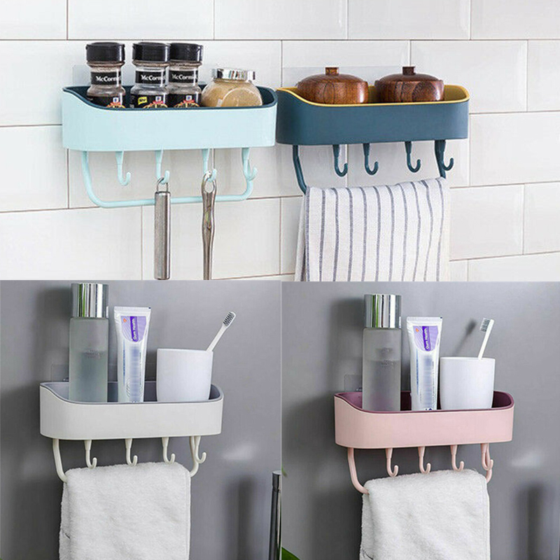 Bathroom Corner Shower Suction Shelf Tidy Wall Storage Basket Caddy Rack YE - 图片 21