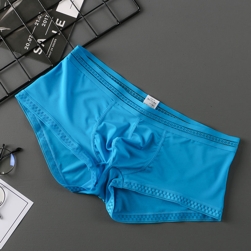 Net General 22 Summer New Translucent Ice Silk Underwear Men Sexy Men Boxer Briefs Youth Underwear Men - 图片 5